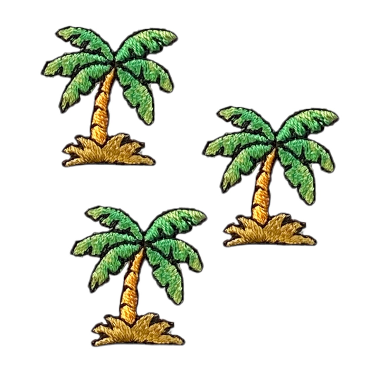 Set of 3, Mini Palm Tree, Beach, Embroidered, Iron on Patch